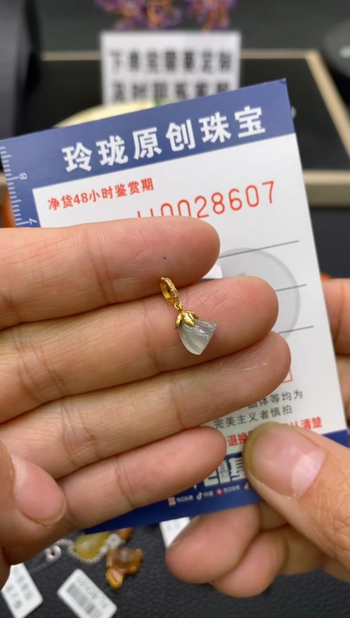 【闪购商品】翡翠颈饰18K金镶嵌翡翠净货28607