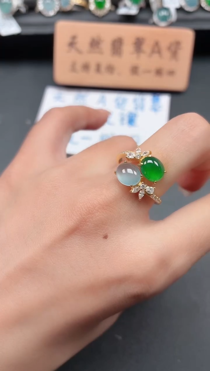 银S925镶嵌戒指翡翠1111