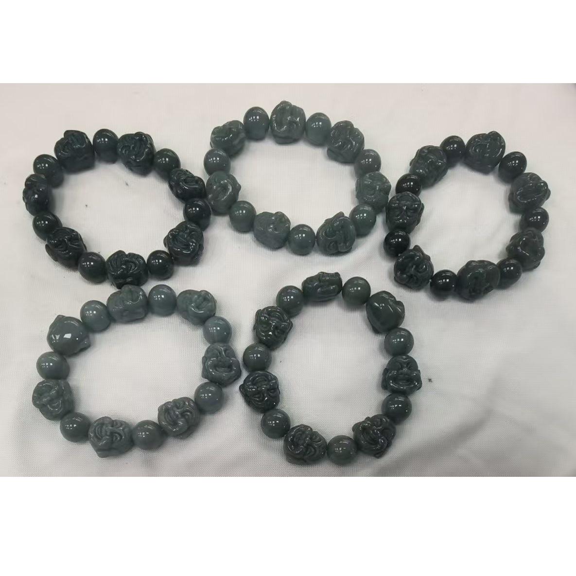 抖音官方正品质检中心天然A货翡翠禅意墨珠【多样性发货-拍一发一】