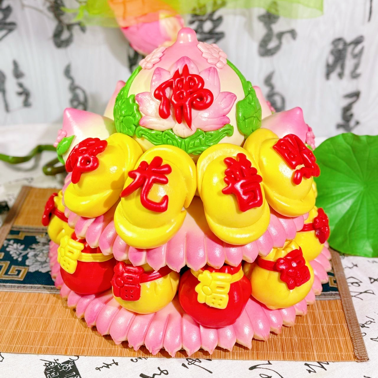 九月九上供贡品花馍佛家仙家道家花样馒头花饽饽糕点288