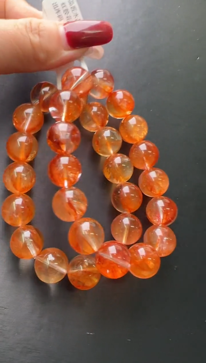 【闪购商品】水晶手持未镶嵌红胶花手串14m+多样性发一X26780