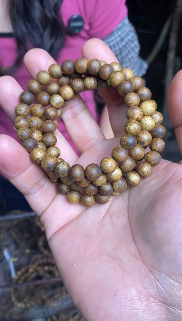 沉香手串乌身圆叶08圆珠单圈手串4+多样性发一