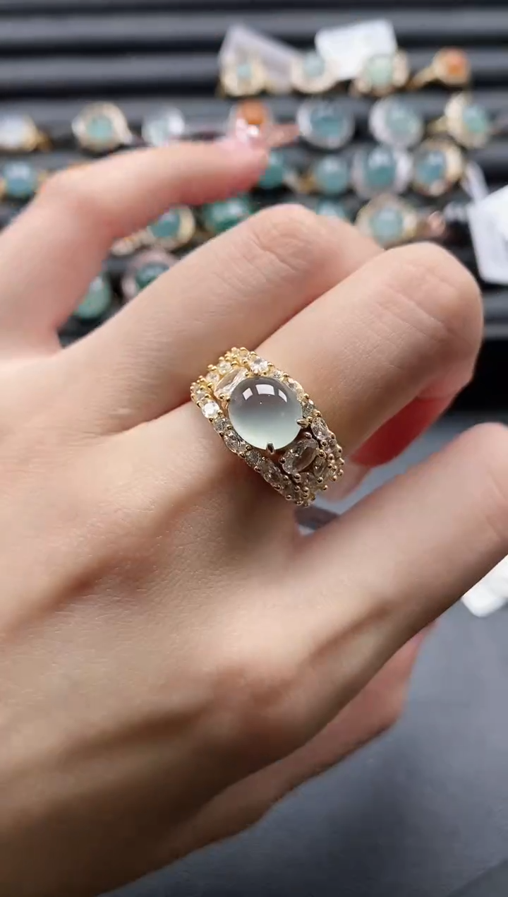 【闪购商品】翡翠戒指银S925镶嵌1111