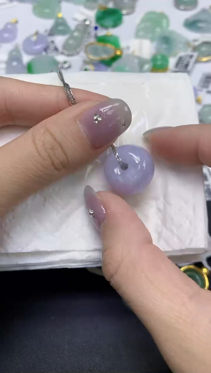 颈饰未镶嵌翡翠天然缅甸翡翠A货百元以上9元证书费自理