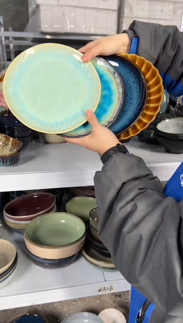 陶瓷外贸尾货瑕疵满20包邮X4 小盘8英寸