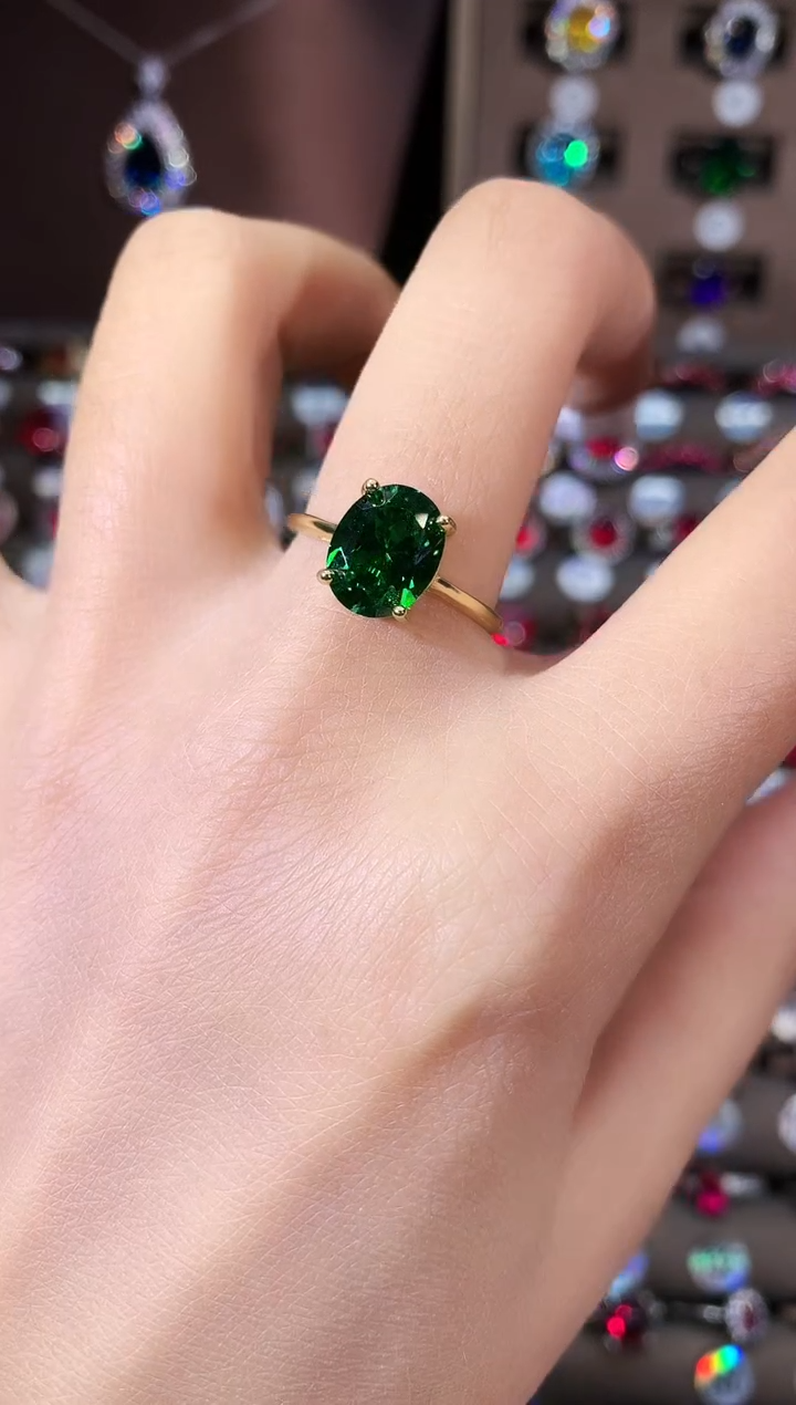 银S925镶嵌戒指碧玺810金