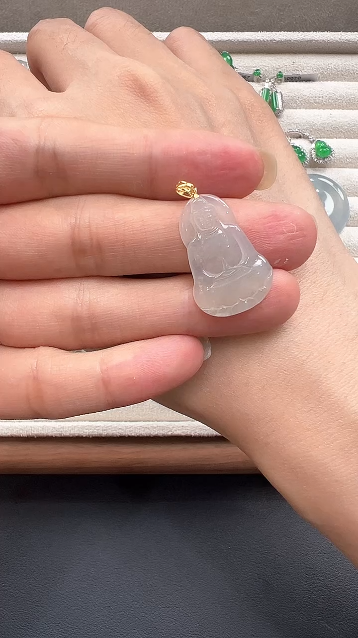 翡翠18K金镶嵌吊坠(不含链)缅甸珠宝严选馆LL1