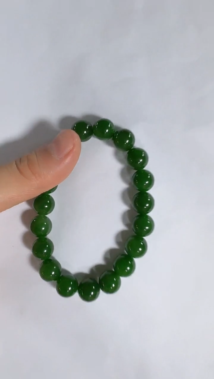 【闪购商品】和田玉（碧玉）未镶嵌颈饰10m菠菜绿无黑点