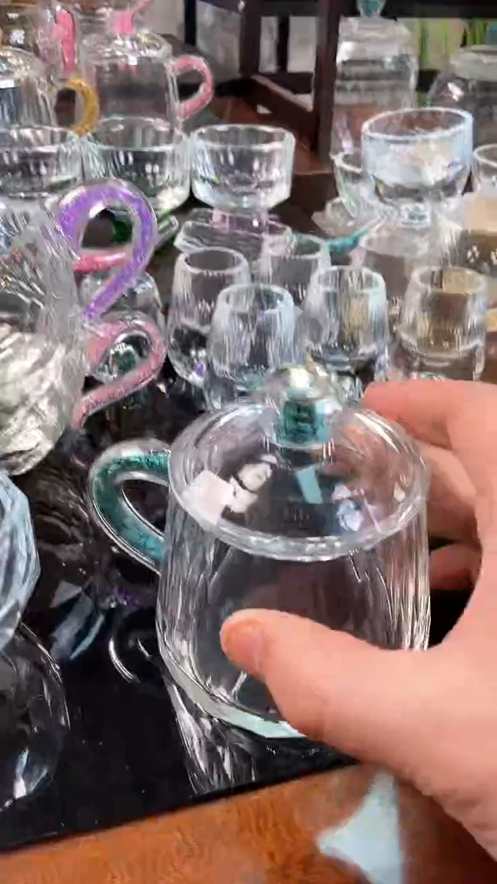 【闪购商品】玺宴新款水晶梯形杯绿松石