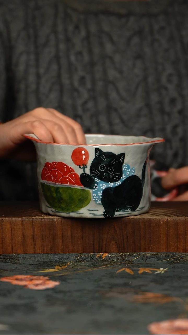 瓷片釉下彩手工手绘同款