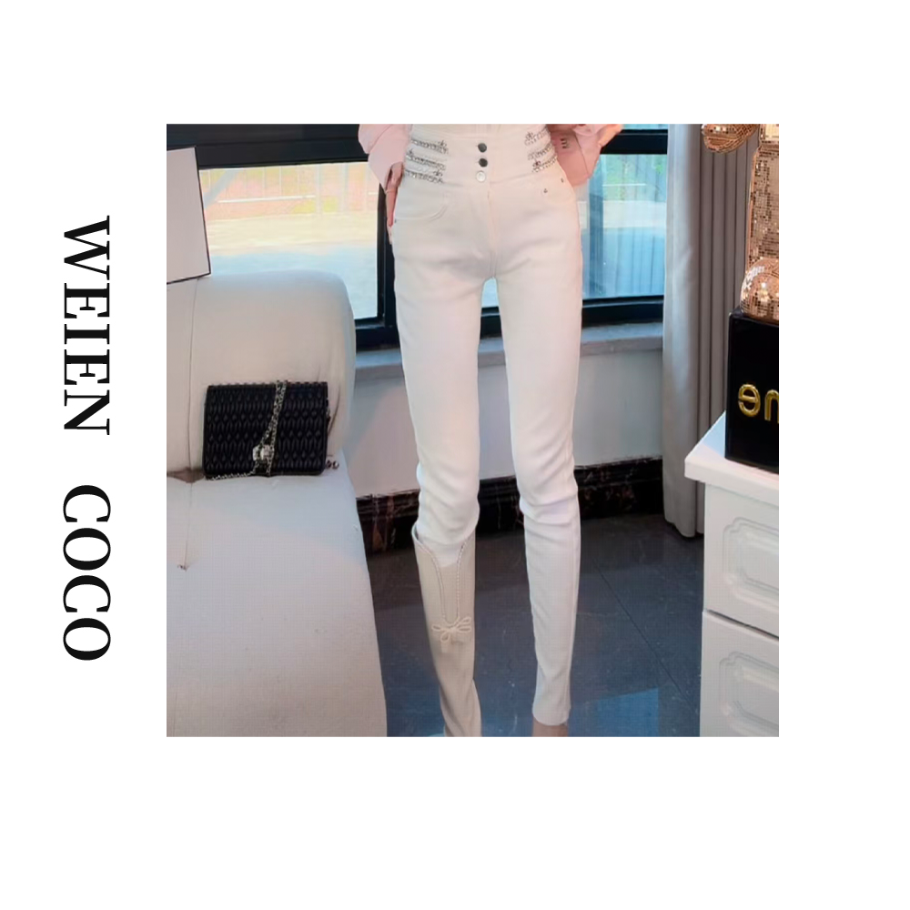 【薇恩COCO】铅笔裤高腰时尚牛仔裤铅笔裤修身秋上新款K6115