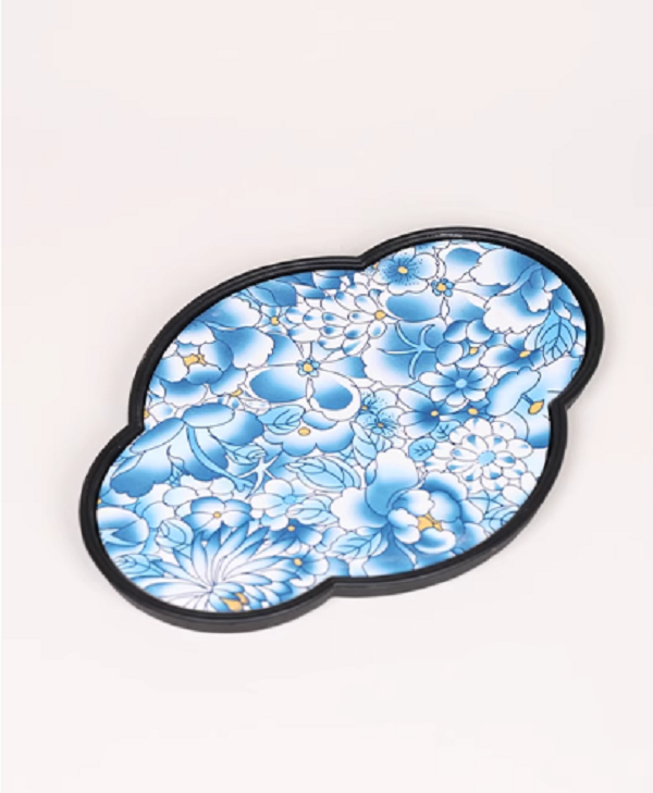 瓷韵优品 中式吸水茶盘国潮干泡台家用茶台茶托盘茶具配件-5215