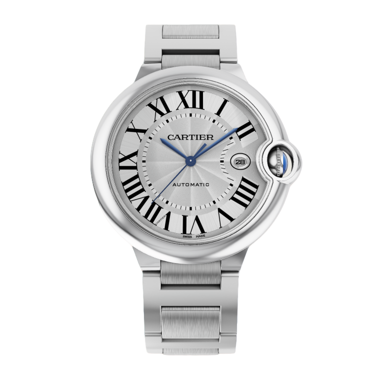 99新 Cartier/卡地亚 12期免息/蓝气球42mm/白盘钢带二手男款手表