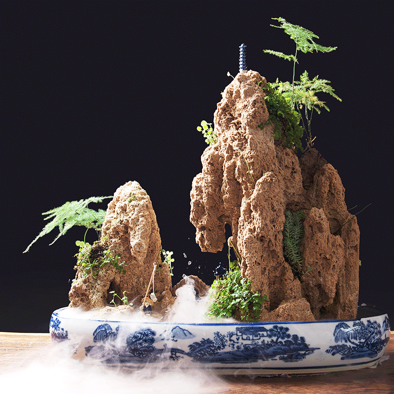 天然吸水石假山盆景上水石毛石原石吸水石奇石组合水秀石定制