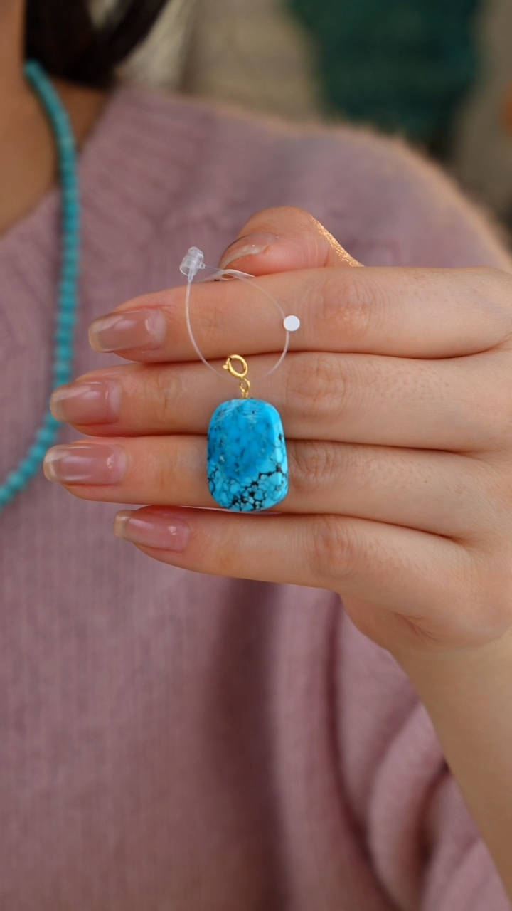 【闪购商品】绿松石吊坠(不含链)18K金镶嵌1