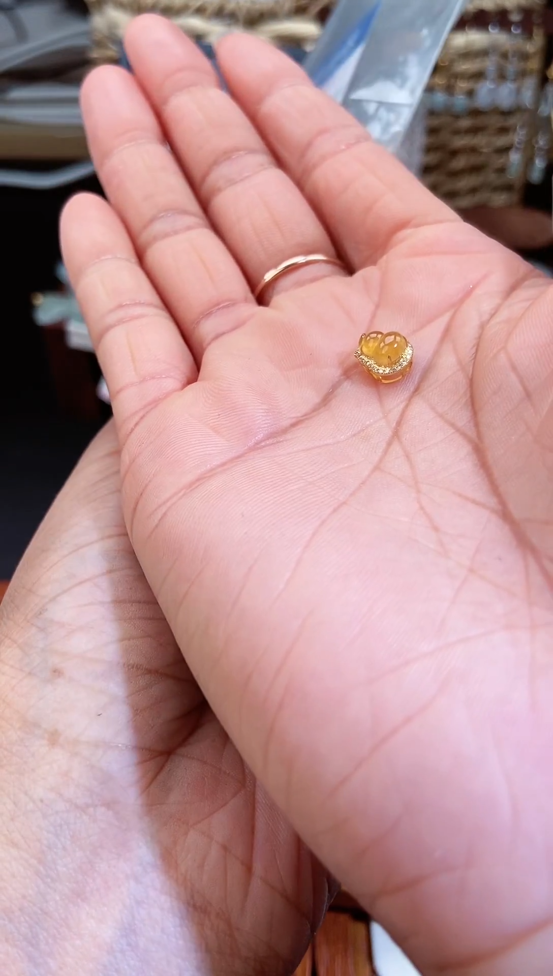 【闪购商品】翡翠吊坠(不含链)18K金镶嵌12345678