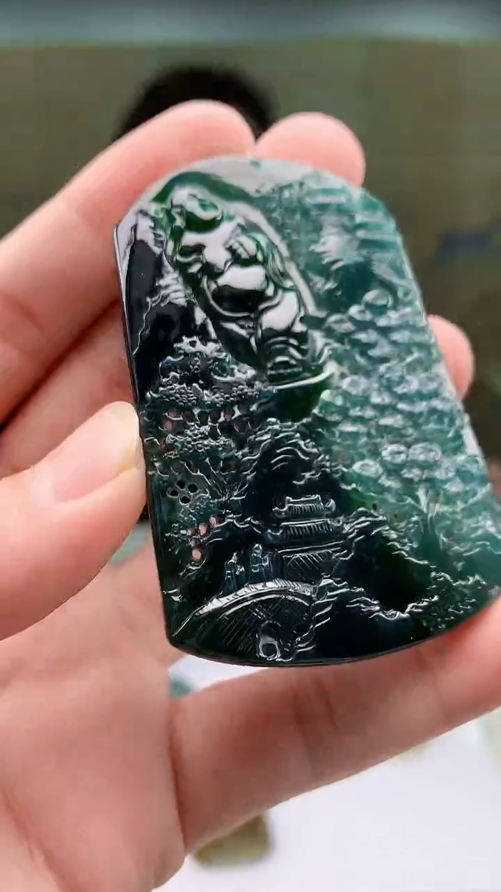 【闪购商品】定制翡翠未镶嵌4829bb-毛货挂件76