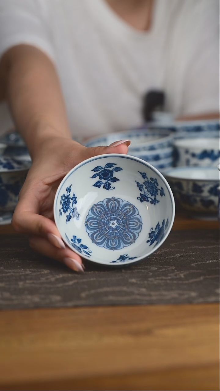 杯子十二花卉普洱杯75cc