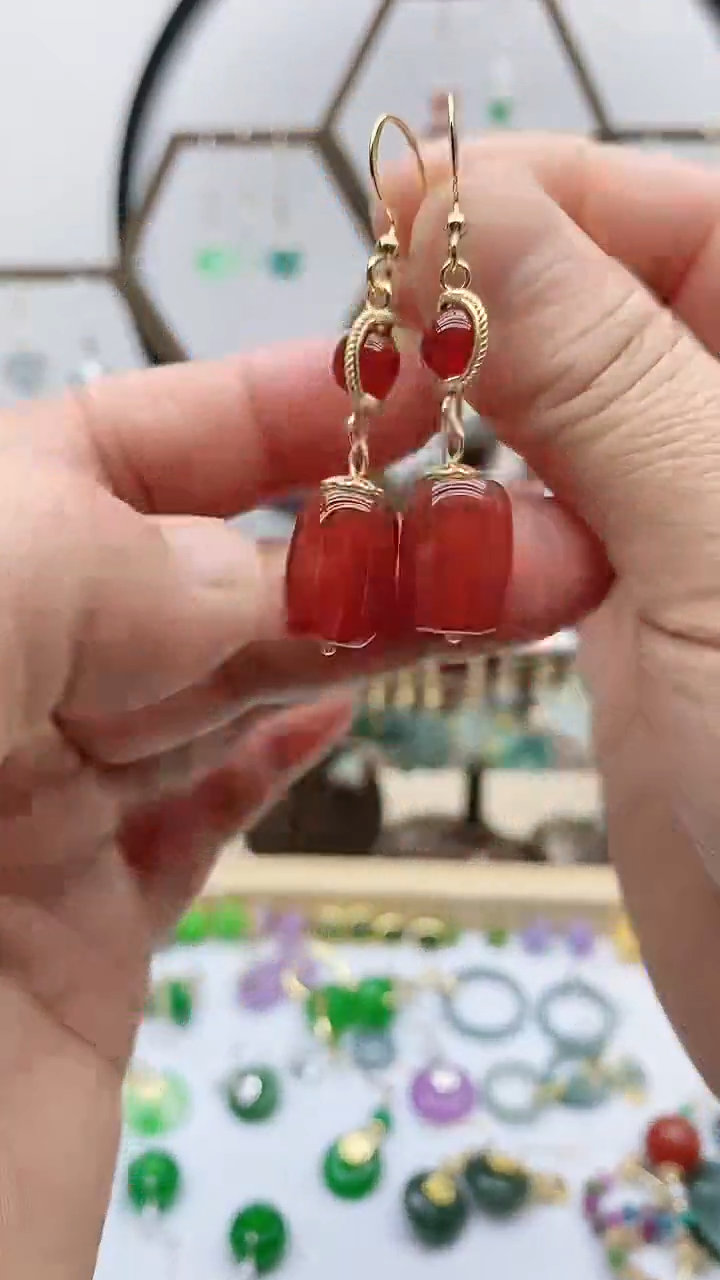 未镶嵌南红玛瑙耳饰76