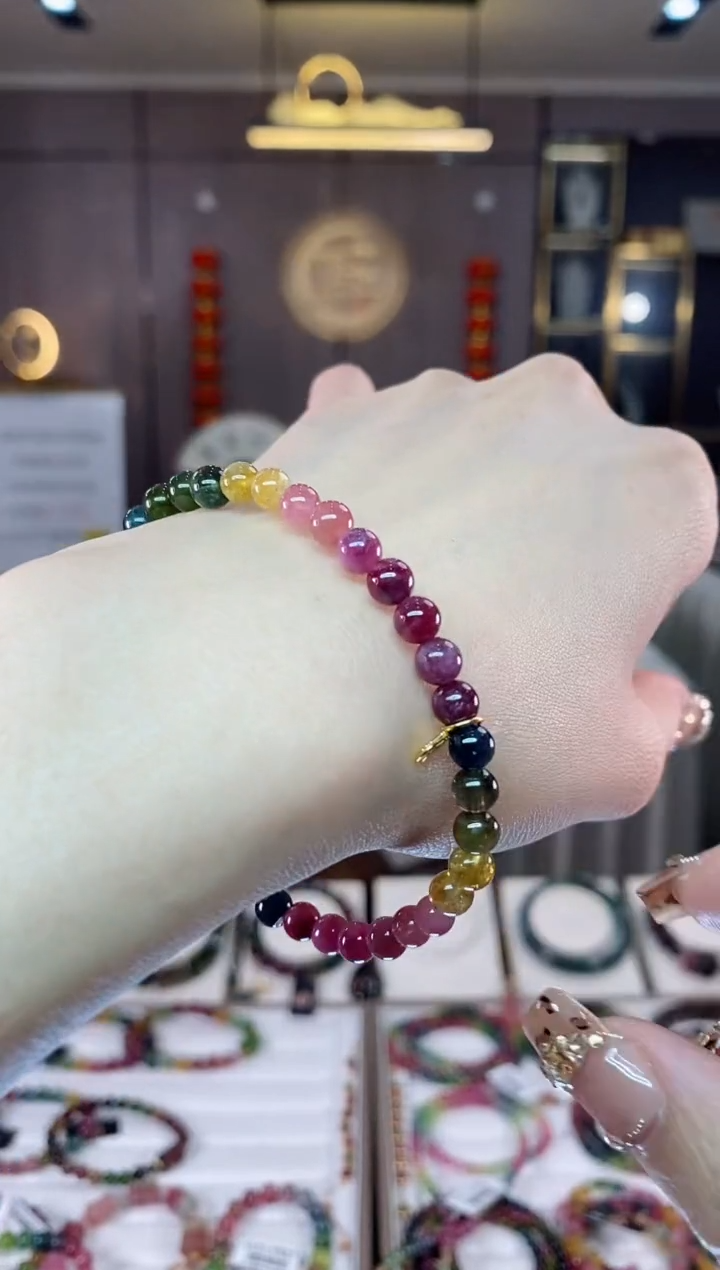 【闪购商品】碧玺单圈手串5mm+未镶嵌一物一证dan