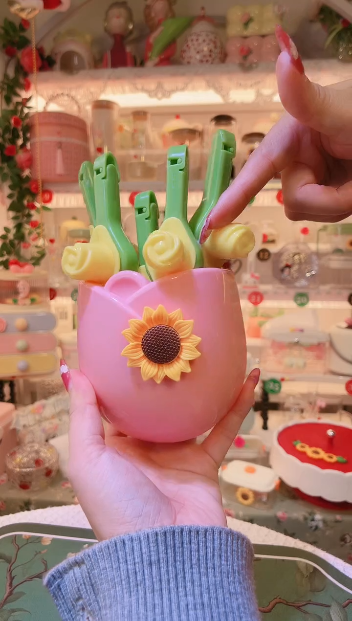 花朵封口夹粉色——小家焕新必备！