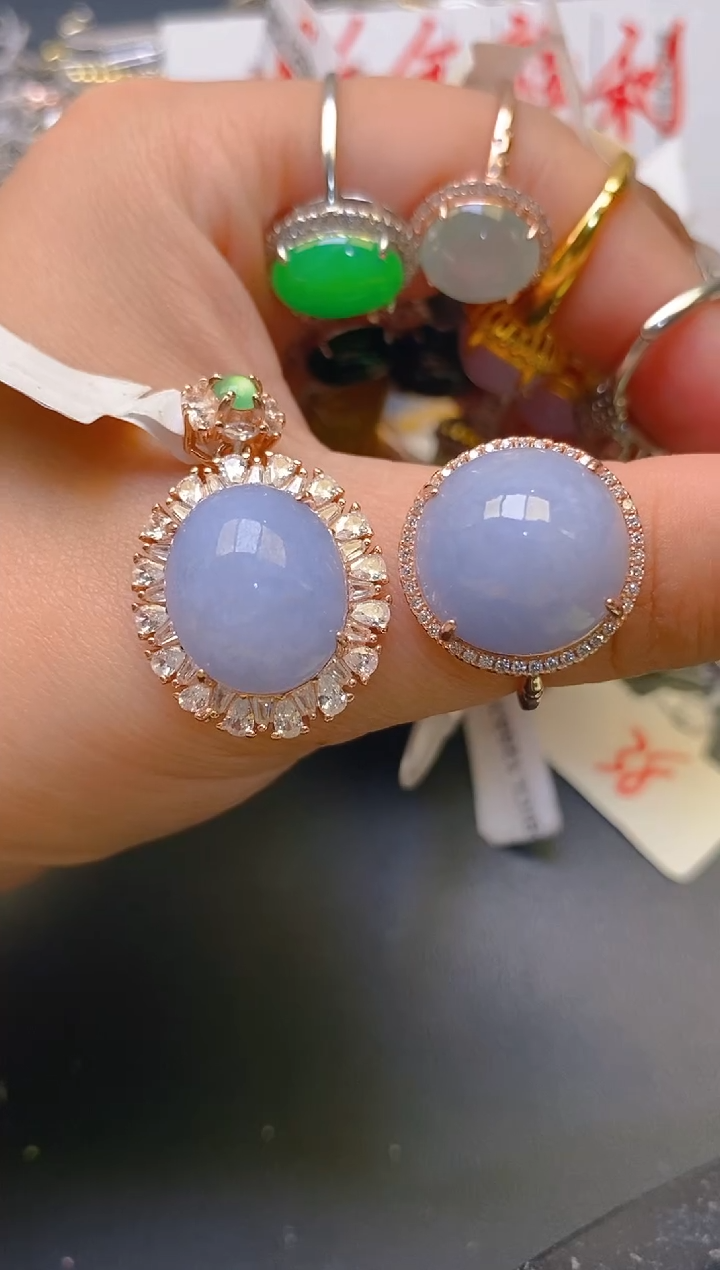 【闪购商品】翡翠耳饰银S925镶嵌天然A货翡翠1