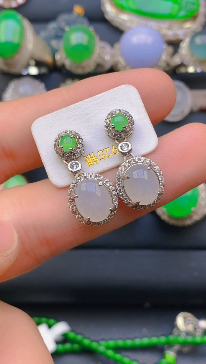 【闪购商品】翡翠戒指银S925镶嵌天然A货翡翠1