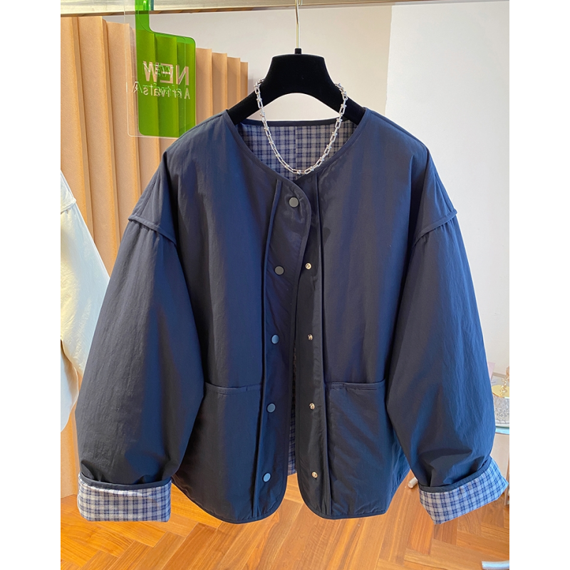 K02814韩版宽松圆领棉衣棉服女冬款宽松保暖面包服超好看夹棉外套