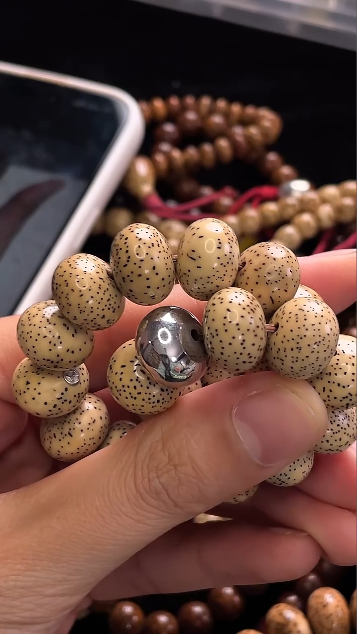 手串星月菩提精选级陈籽算盘14*10手串