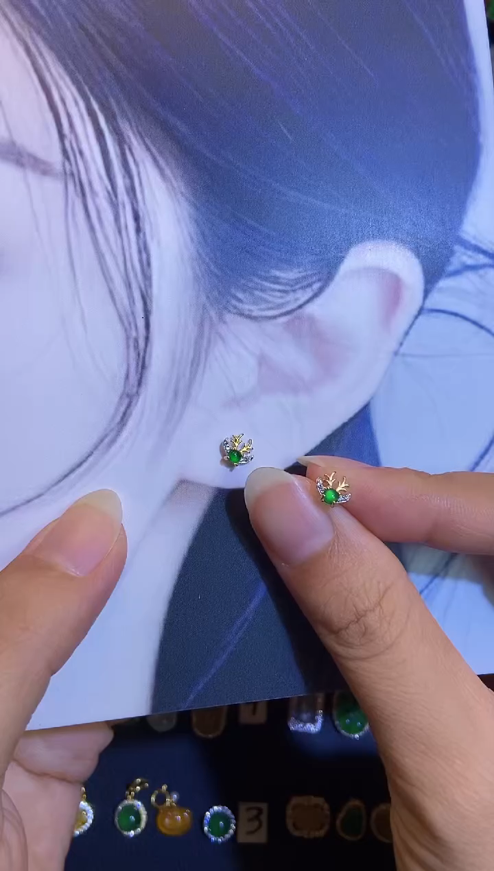 吊坠(不含链)银S925镶嵌翡翠1
