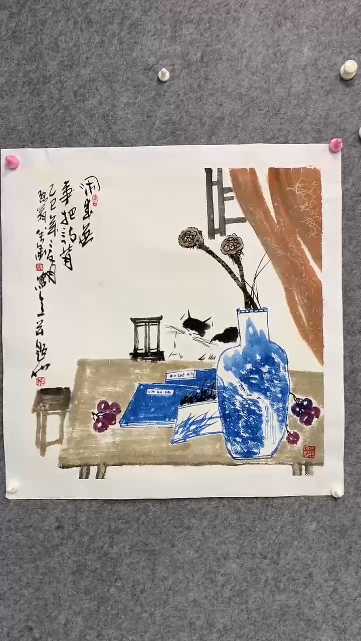 国画李瑞卿老师斗方