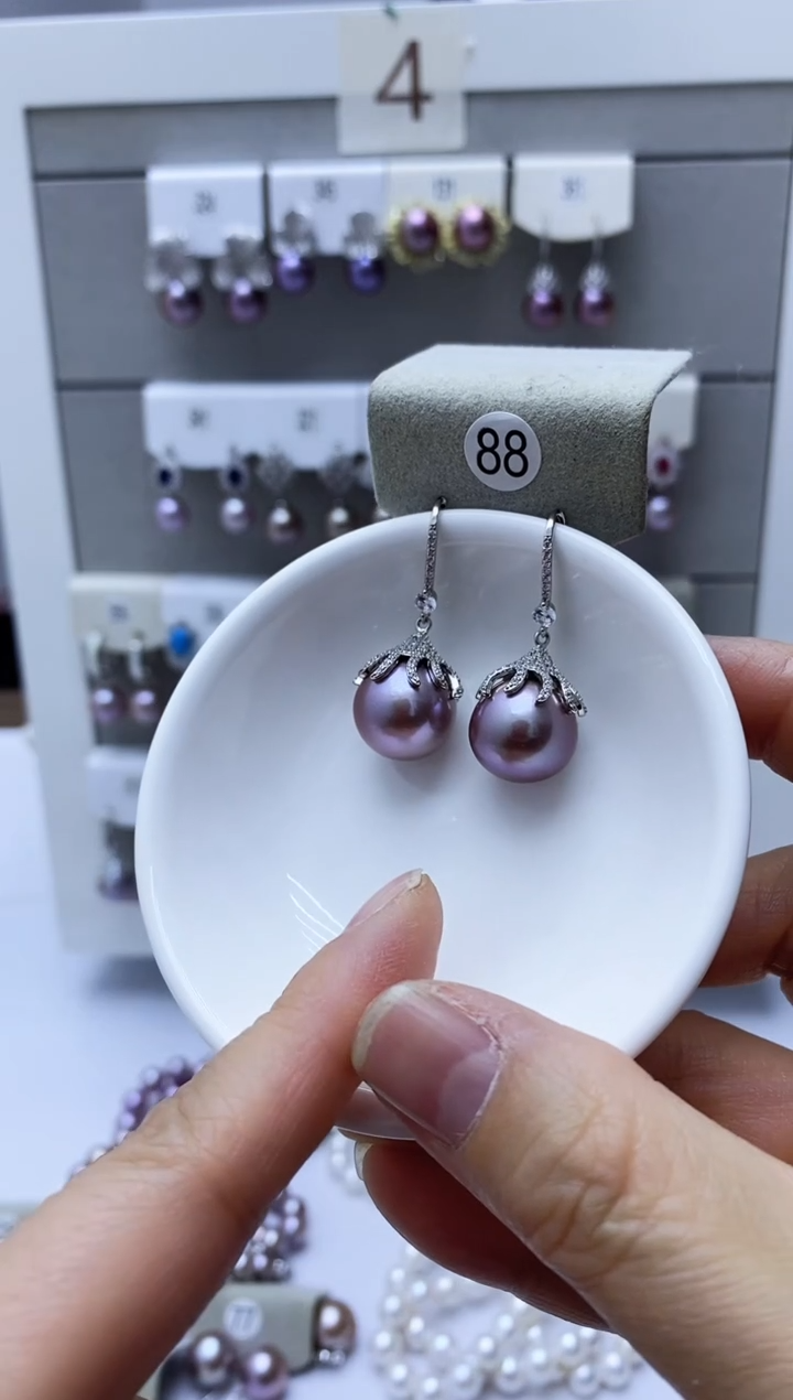 【闪购商品】淡水珍珠耳饰银S925镶嵌88
