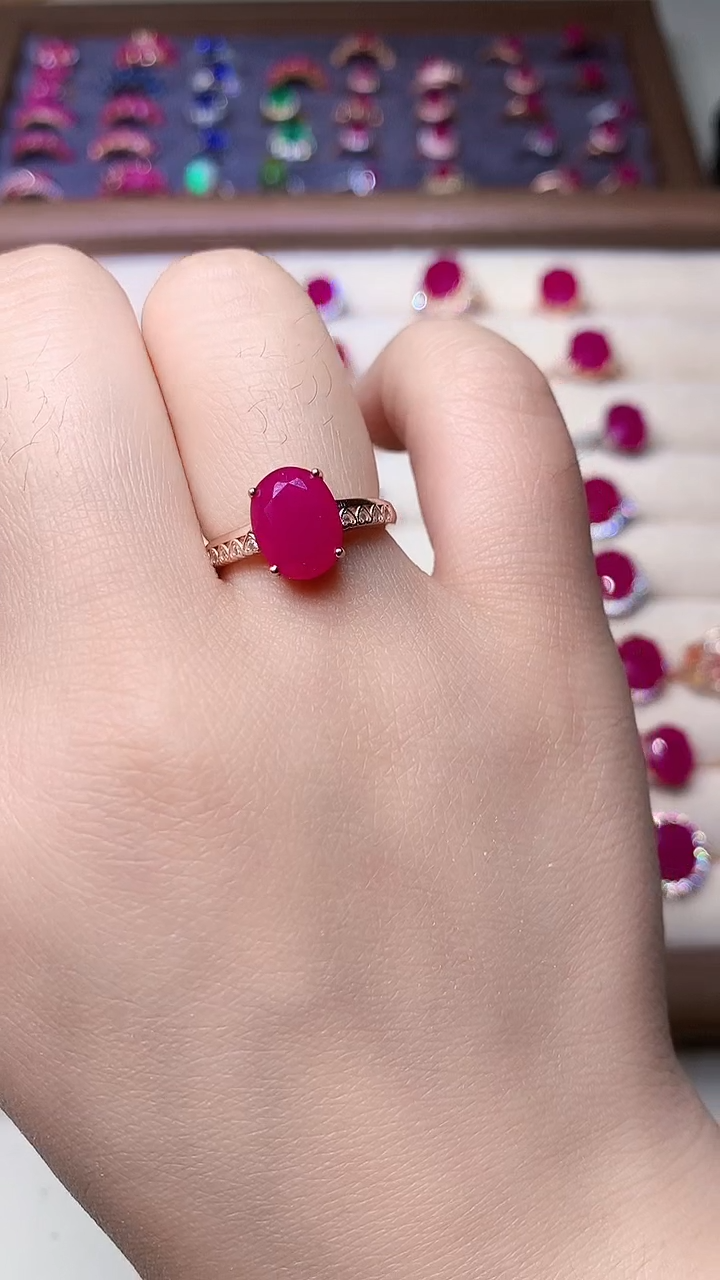 【闪购商品】红宝石戒指银S925镶嵌00000