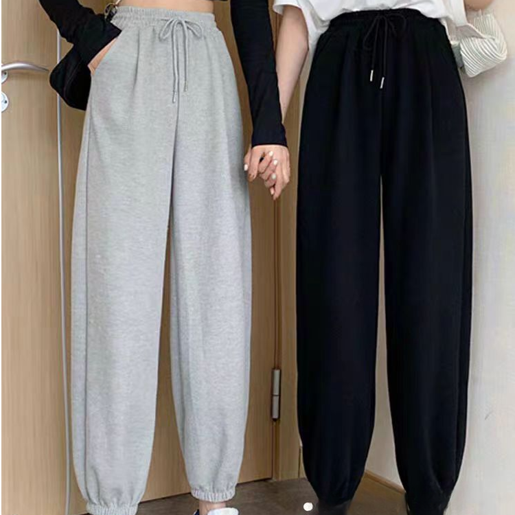 宽松束脚裤新款高腰百搭运动裤显瘦阔腿休闲裤2099/（B8-7)（B9-3）