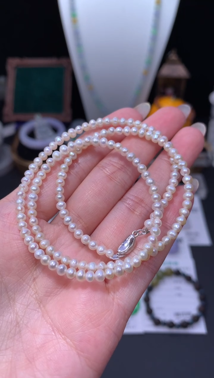 未镶嵌项链定制淡水珍珠48小时鉴赏期 退货不扣服务费