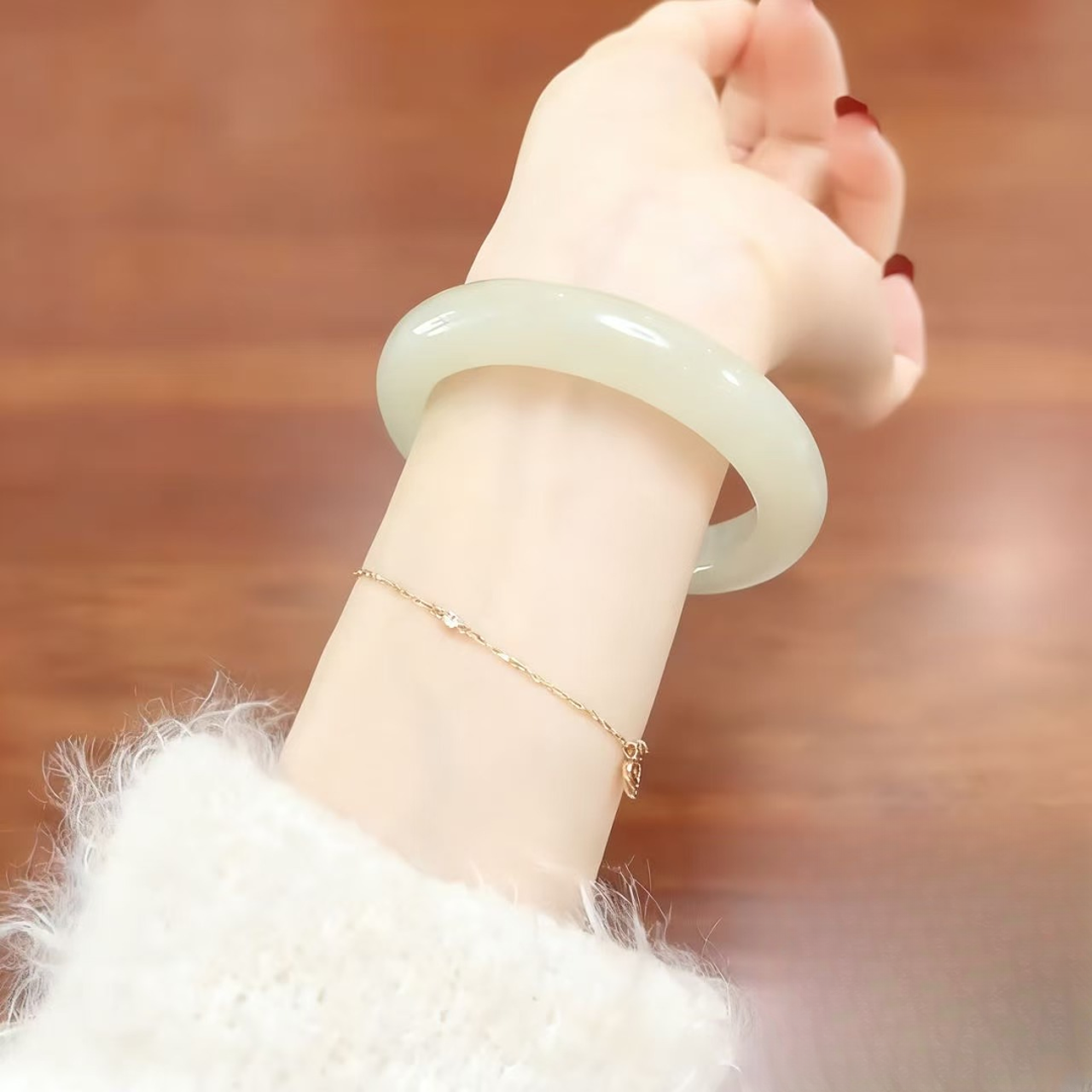 [ 达麦 ] 正品保证 和田玉手镯 平安蜂蜜水 门店专柜摆件品质dm1