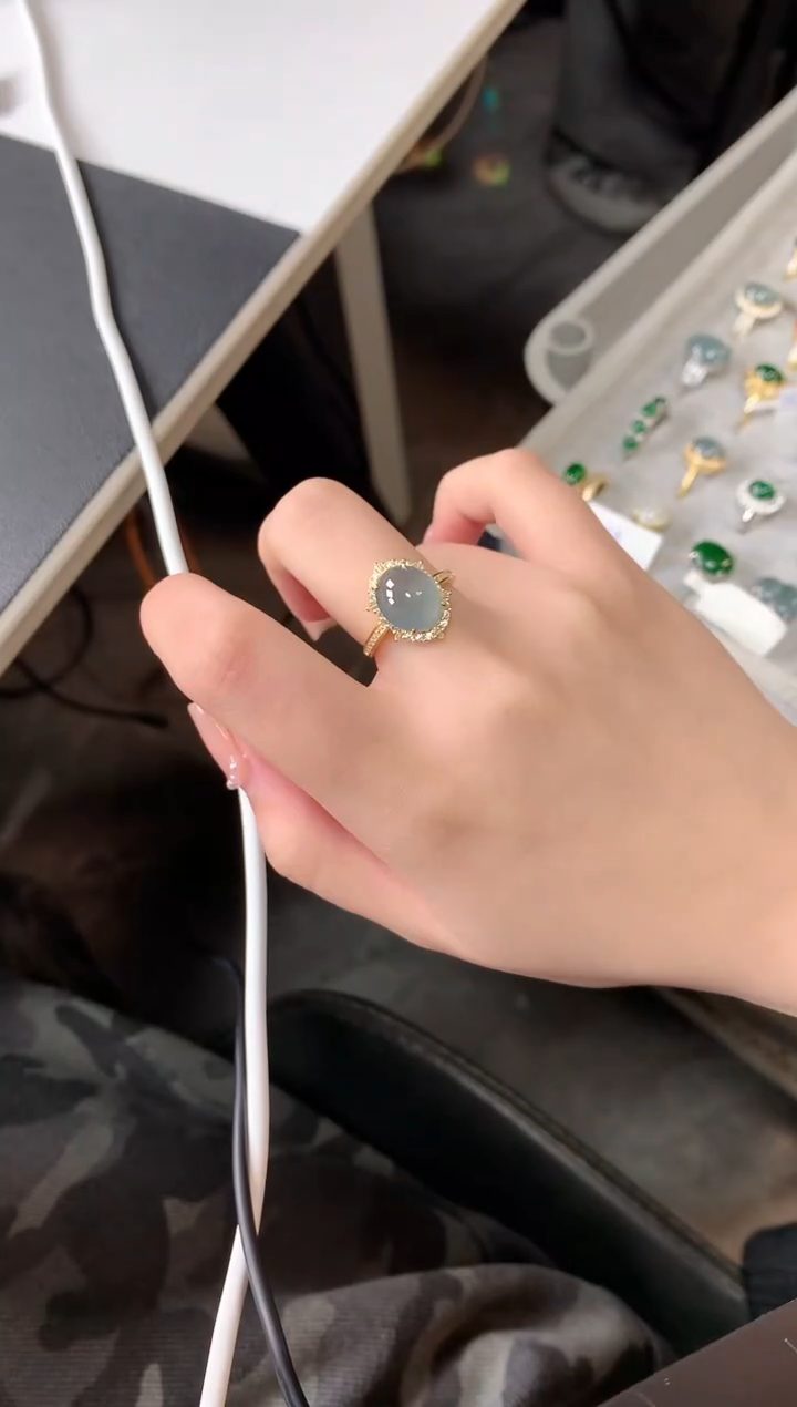 【闪购商品】翡翠戒指银S925镶嵌52141