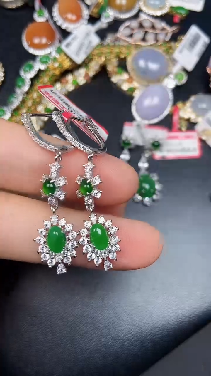 银S925镶嵌戒指翡翠4444