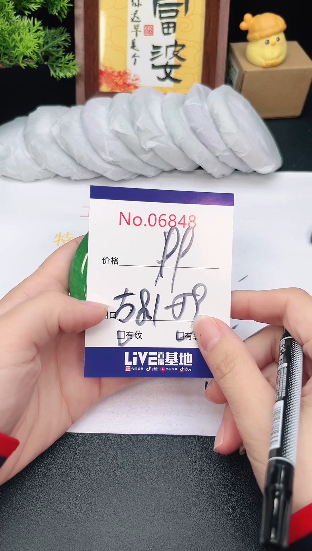 未镶嵌手镯翡翠6848