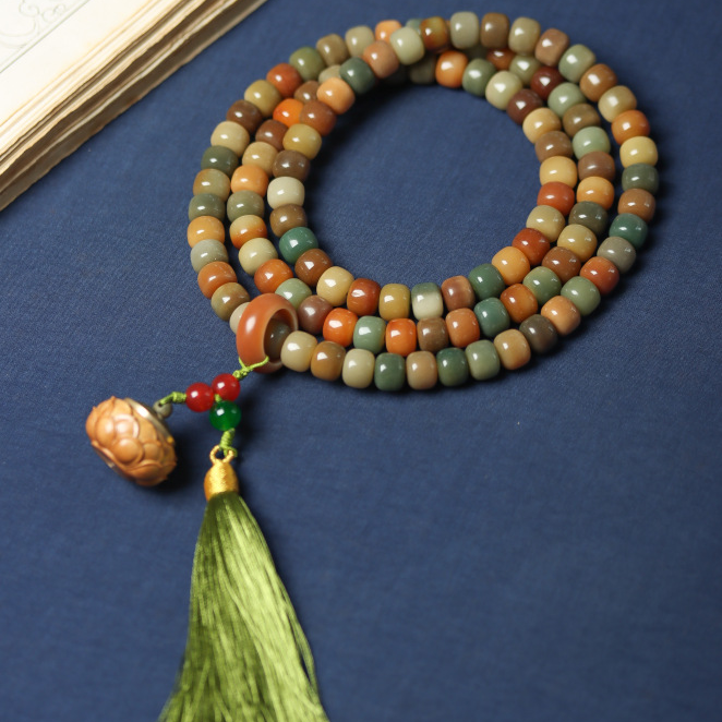 敦煌飞天菩提根手串108颗佛珠手持男女文玩盘玩念珠饰品