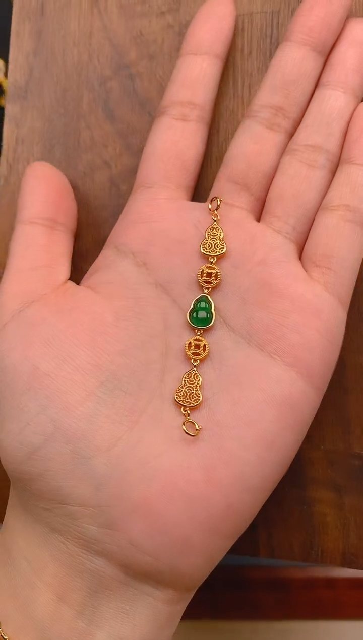 【闪购商品】翡翠吊坠(不含链)银S925镶嵌葫芦延长链