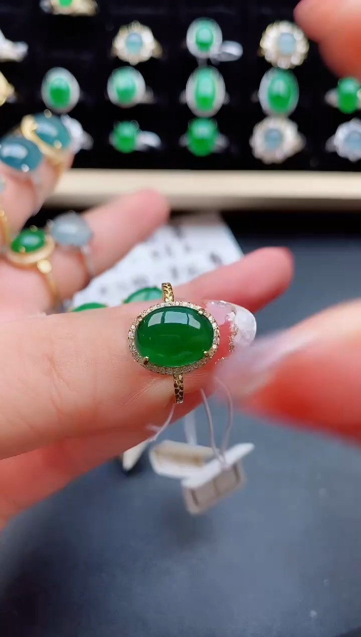 【闪购商品】翡翠戒指银S925镶嵌111111