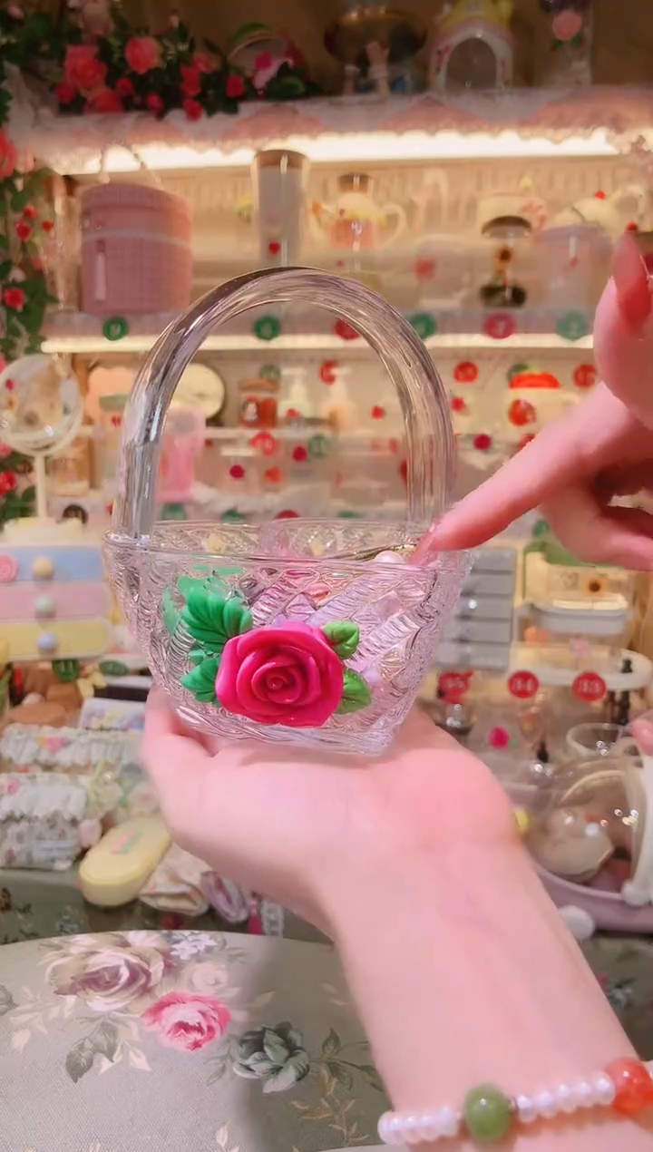 玫瑰花爱心小提篮——手工制作品质好！