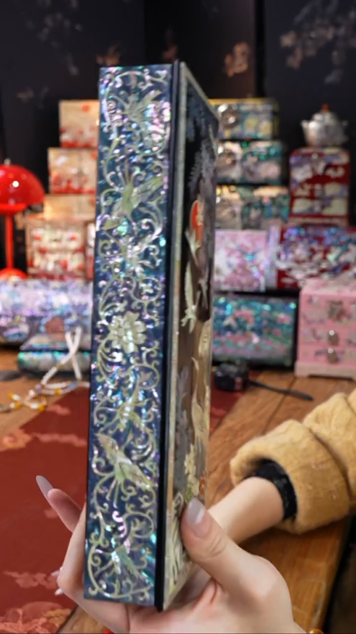 【闪购商品】瓷片螺钿工艺香椿木首饰盒