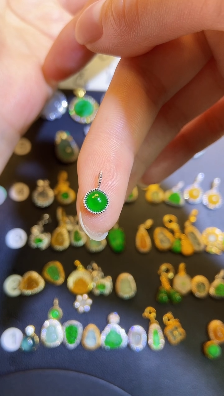 吊坠(不含链)银S925镶嵌翡翠1