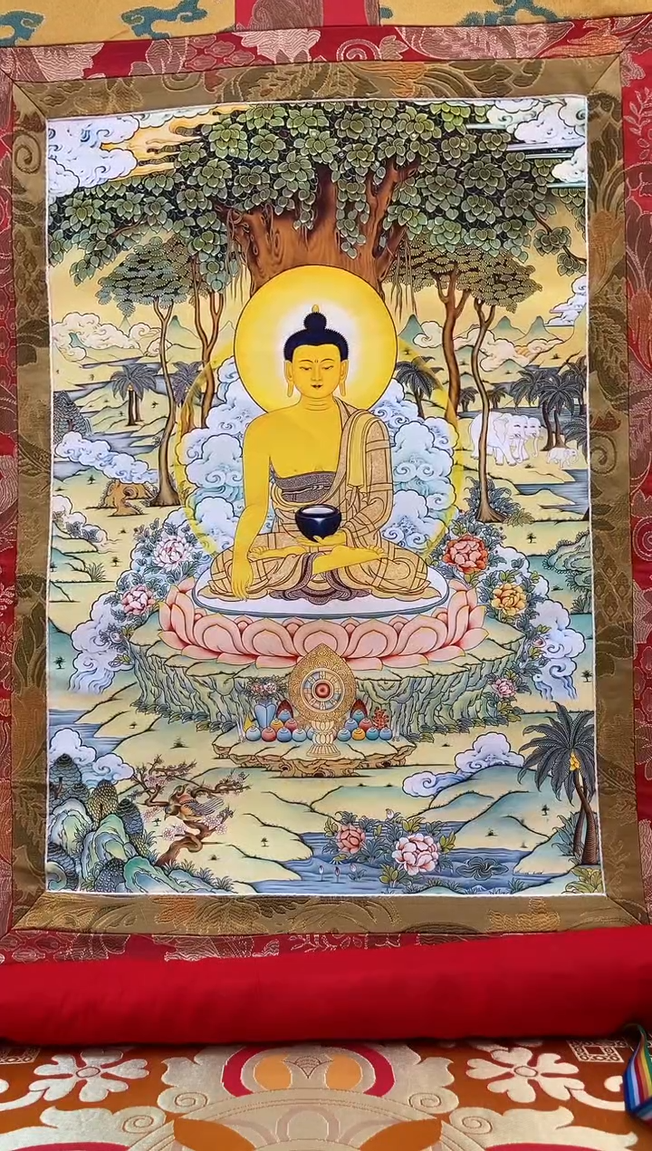 【闪购商品】卷轴画1.3金色龙布 释迦 76 