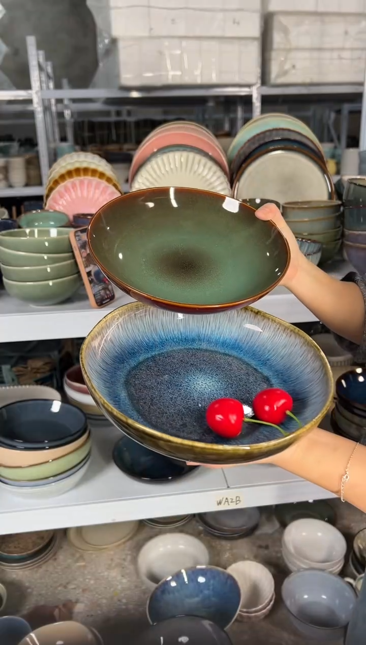 陶瓷外贸尾货瑕疵满20包邮X2深盘