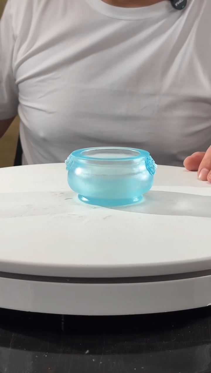 摆件天青色狮头宣德炉