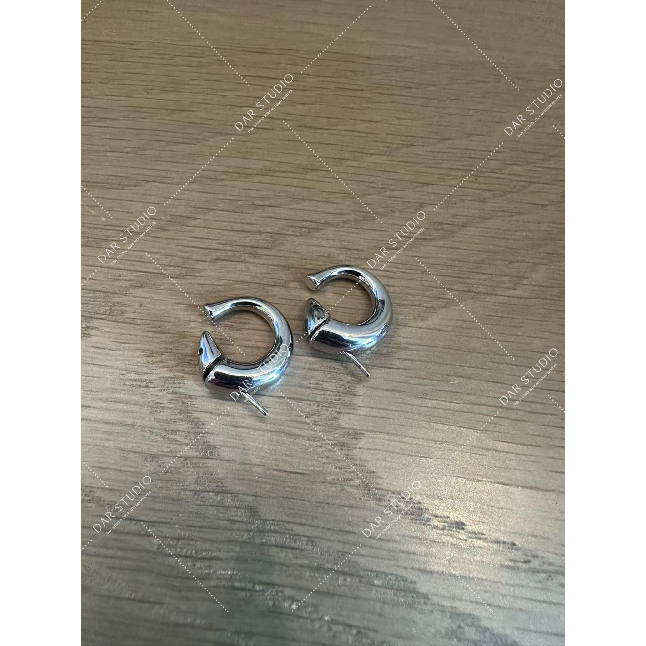 黄铜耳饰 DAR STUDIO 【小C耳环】2024新款百搭小耳环1947