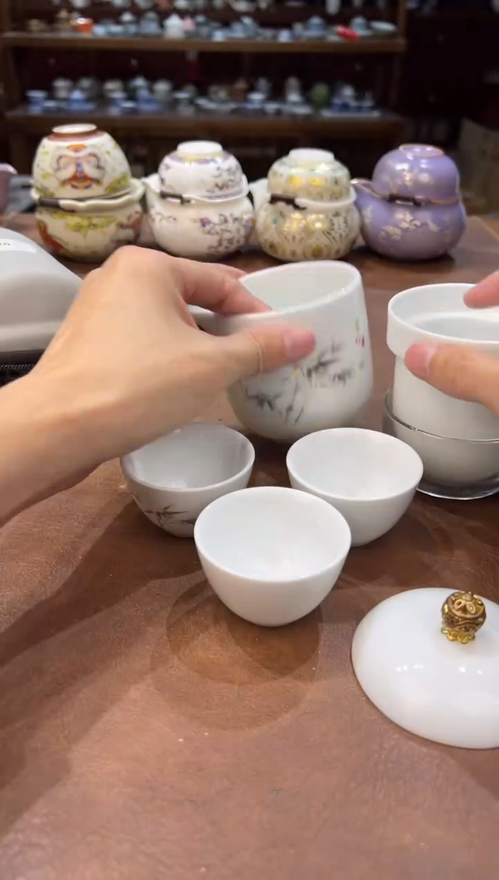 真的很便宜超好看会开片的旅行茶具